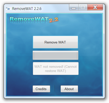 RemoveWAT 2.2.6 Pirat tutulan Windows 7-ni Orijinal etmə