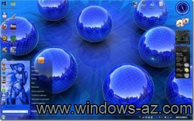 Blue Spheres 3D Windows 7 üçün mövzu