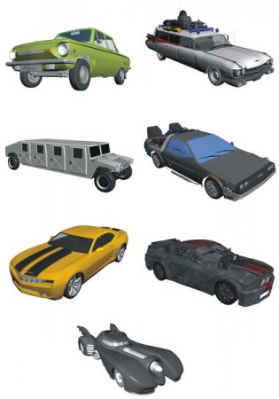 7 avtomobil 3D pulsuz Model