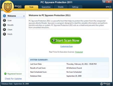 Atanium PC Spyware Protection 2011 1.0.648.9935