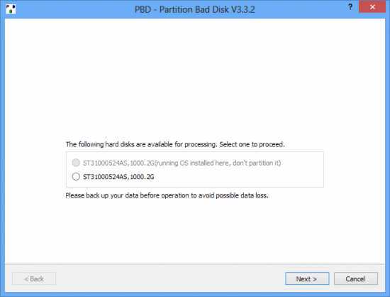 Partition Bad Disk 3.3.2