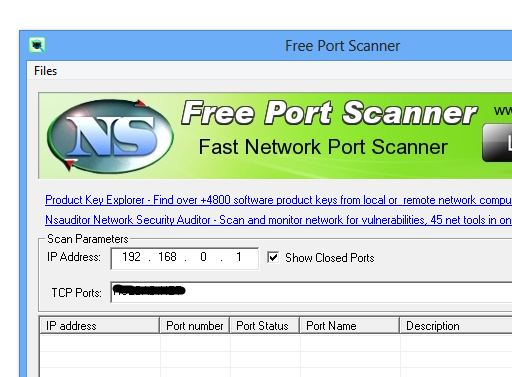 Free Port Scanner 3.4.8