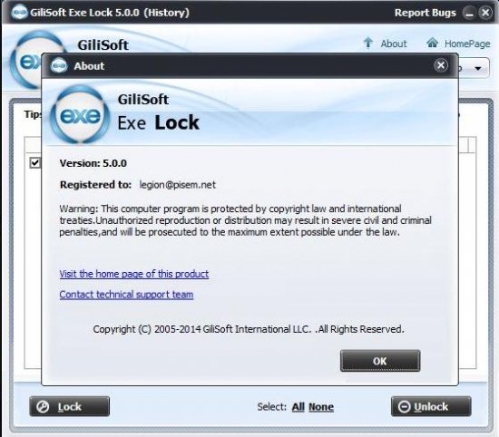 Gilisoft Exe Lock 5.0.0