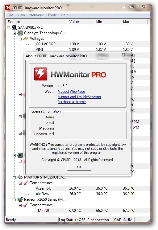 for ipod instal HWMonitor Pro 1.52