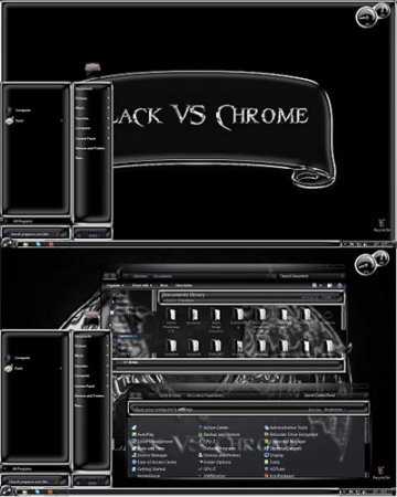 Black VS Chrome Glass Windows 7 üçün mövzu