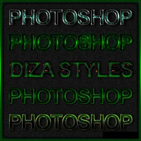 Green styles for Photoshop