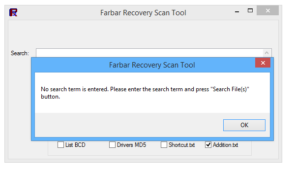 farbar recovery scan tool wont work