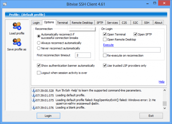 Bitvise SSH Client v6.44