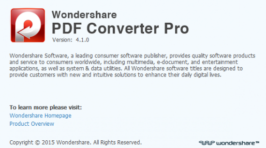 Wondershare PDF Converter Pro 4.1.0.3