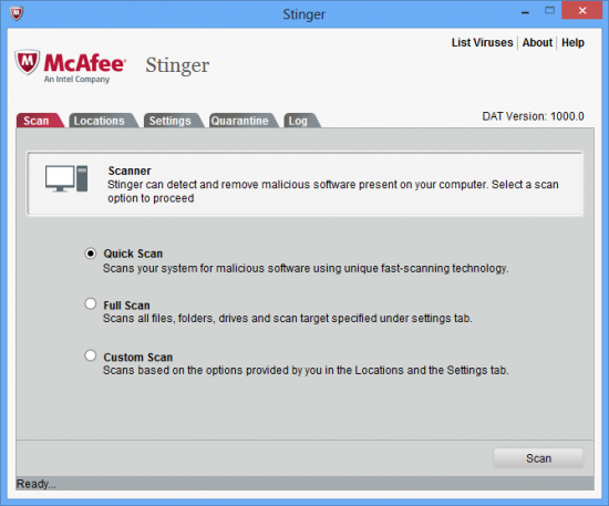McAfee AVERT Stinger 12.1.0.1811 + x64