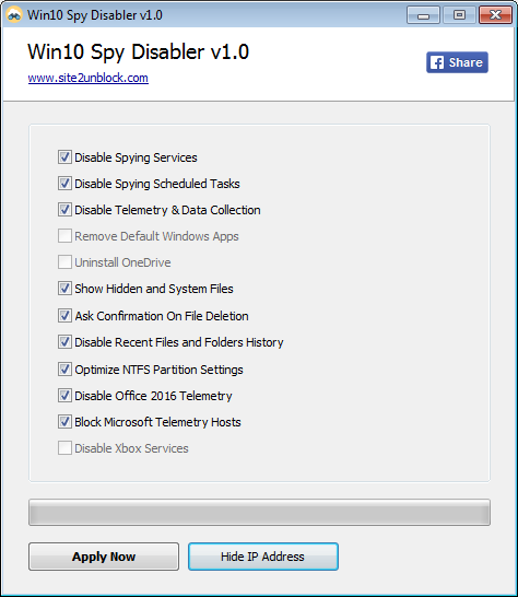 Win10 Spy Disabler 1.2