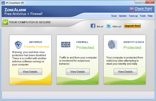 ZoneAlarm Free Antivirus + Firewall 14.1.011.000
