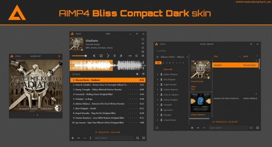 Compact Dark - Aimp 4 üçün Skin