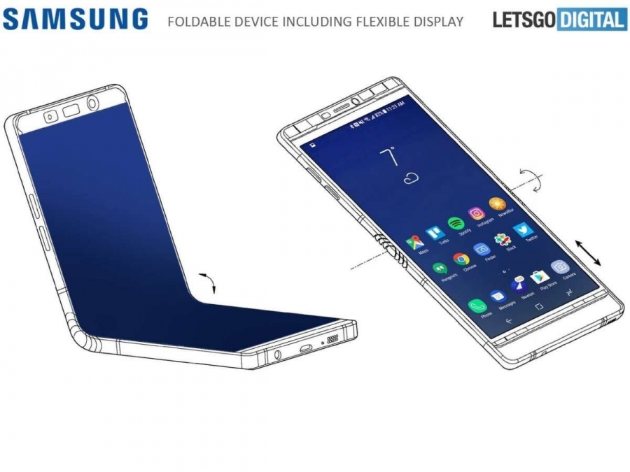 Samsung şirkəti ön kamerasız və ikiqat əyilmiş ekranlı smartfonun patentini alıb